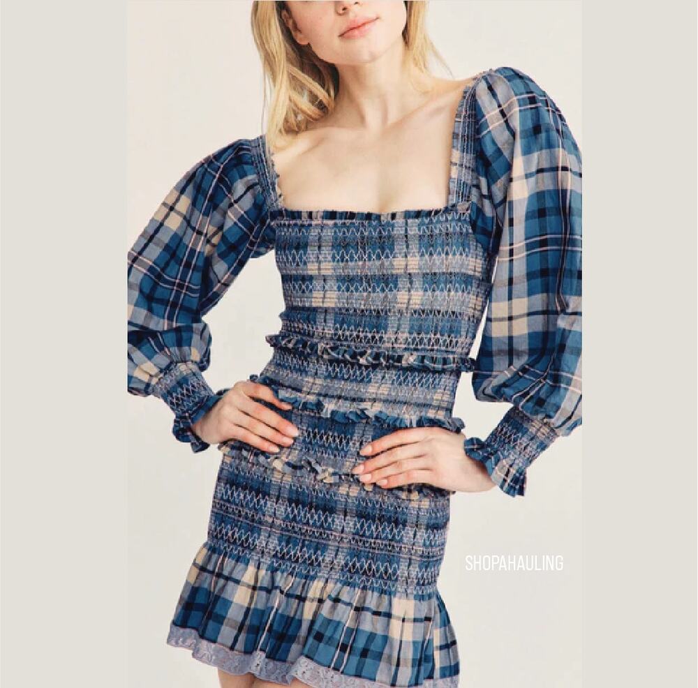 NWT $365 - LoveShackFancy - Stanley Smocked Plaid Dress - Size Large